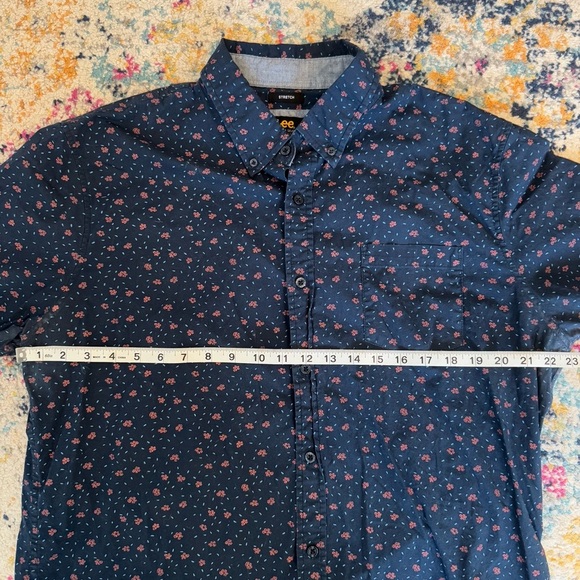 Lee Men’s Floral Button Down Short Sleeve Shirt Relaxed Fit Size XL - Picture 9 of 10